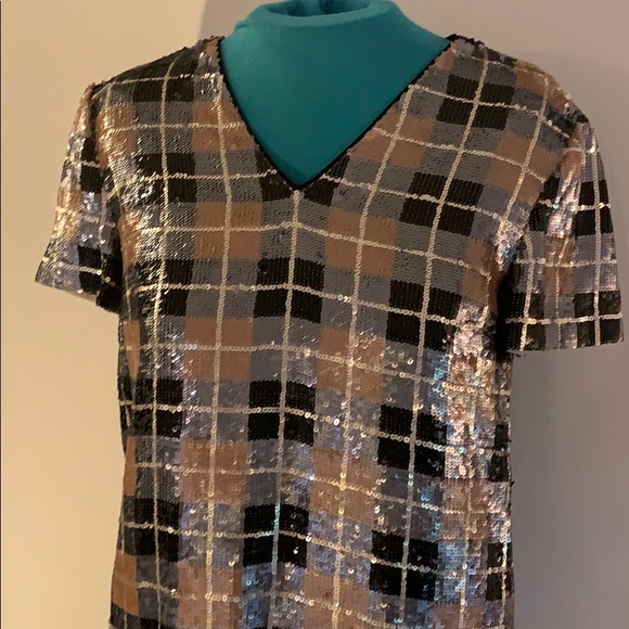 Kate spade sequin dress plaid sz 4 - Picture 5 of 9